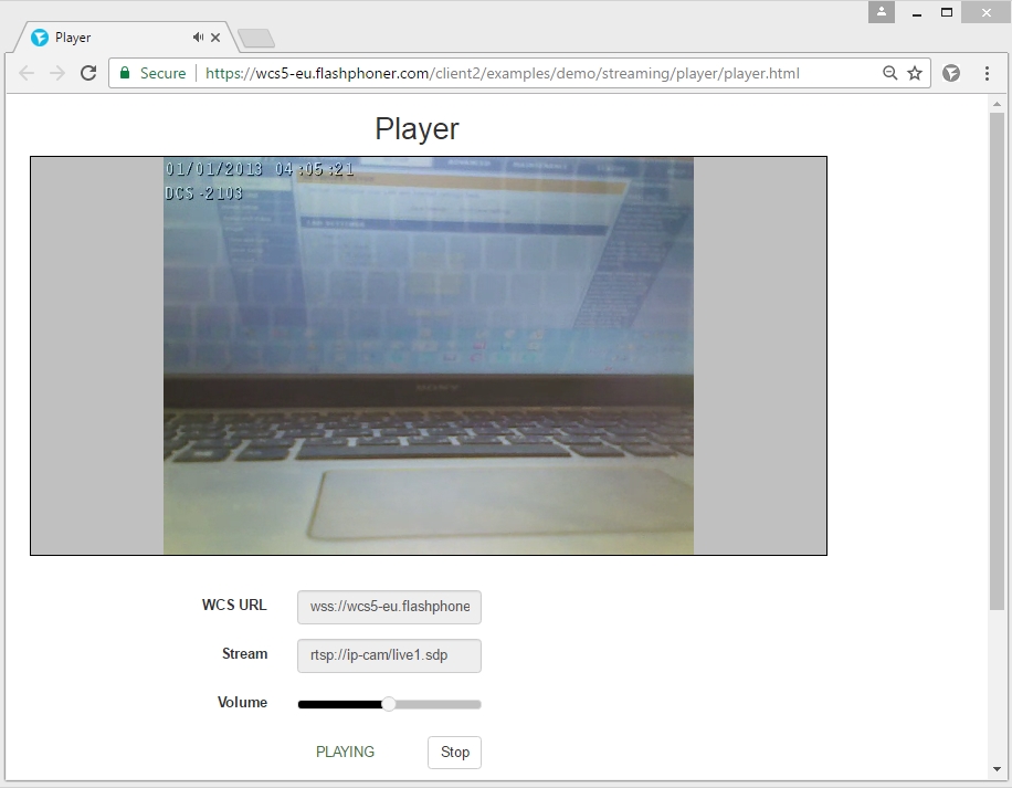 demo-player-in Google-Chrome