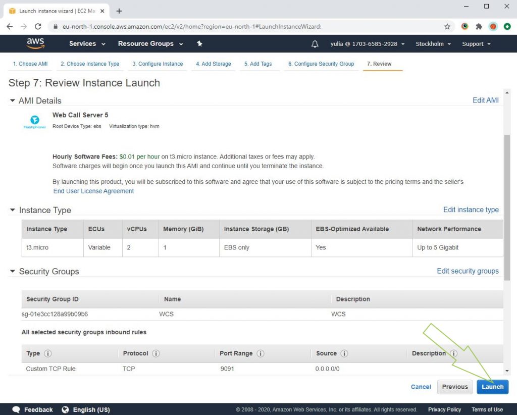 review_instance_launch_WCS_Amazon_AWS_Marketplace_Balancer_AutoScaling_WebSocket_WebRTC