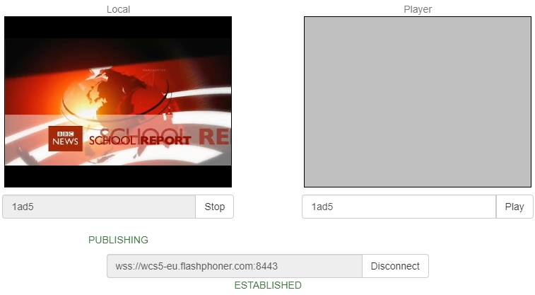 Testing stream from browser to browser