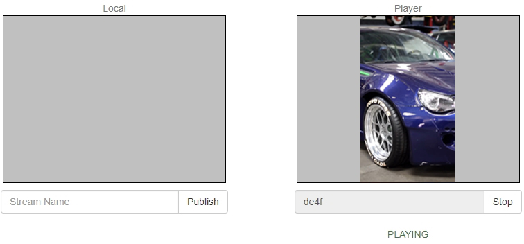 The stream in the Chrome browser