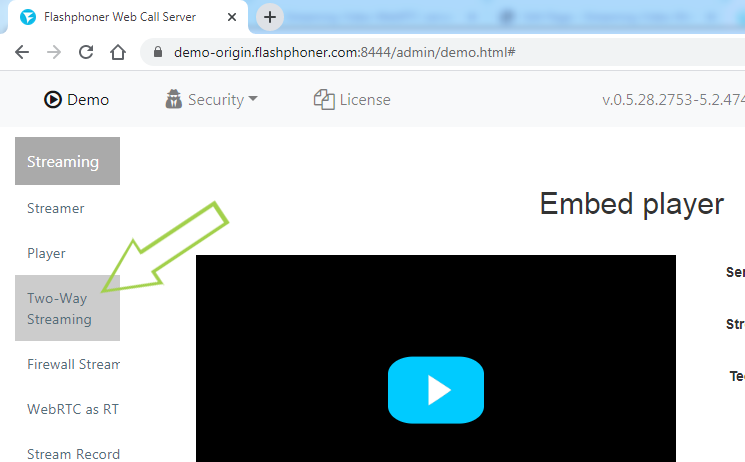 2way streaming CDN low latency WebRTC WCS Origin Edge