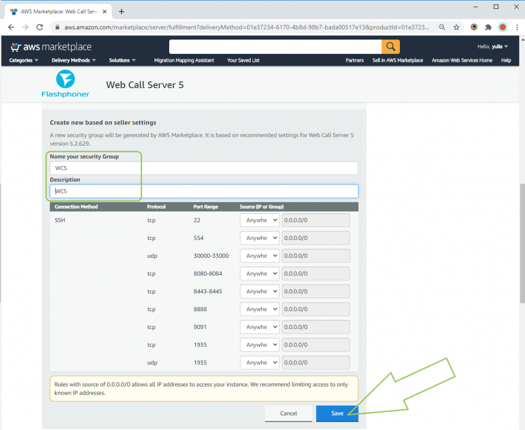 create-security-group-Web-Call-Server-Amazon-EC2-Support_WCS_Amazon_AWS_Marketplace