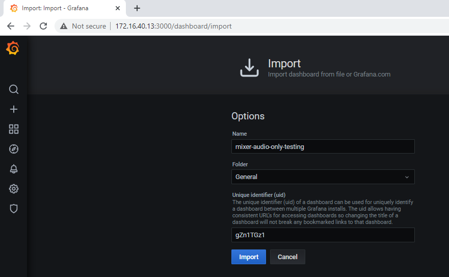 grafana_settings_create_WCS_WebRTC_mixer_transcoding_RESTApi_stream_WebSocket_publishing_testing