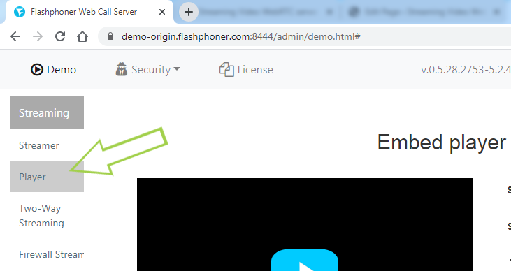 Player CDN low latency WebRTC WCS Origin Edge