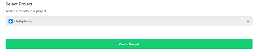 WebRTC streaming Digital Ocean Create droplet